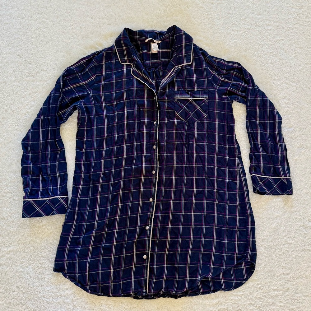 Victoria’s Secret Navy Plaid Nightgown